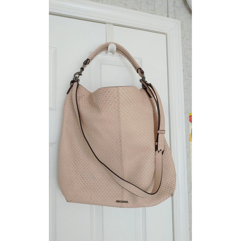 Rebecca Minkoff Textured Leather Nude Hobo Bag crossbody